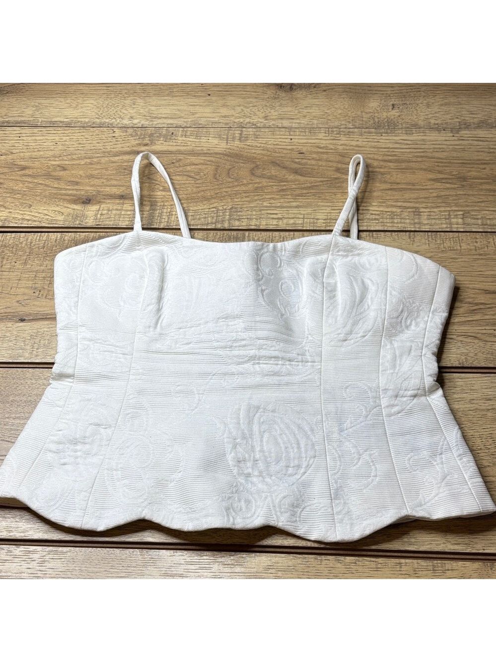 Women’s Tommy Hilfiger Elegant White Textured Corset Top Size 6